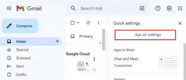 gmail see all setting