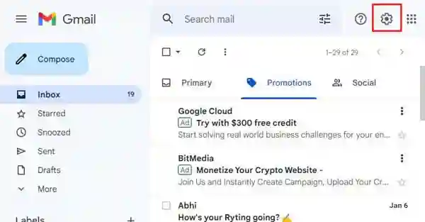 gmail setting