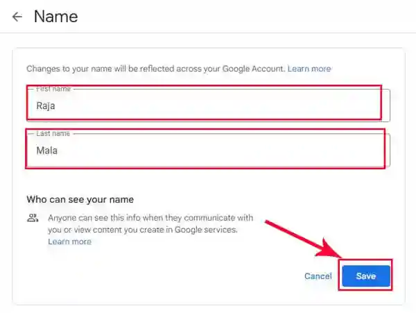 Gmail name change | Gmail account में अपना नाम कैसे बदलें