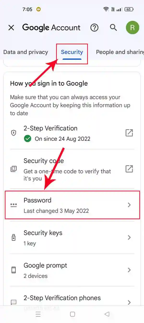 security password