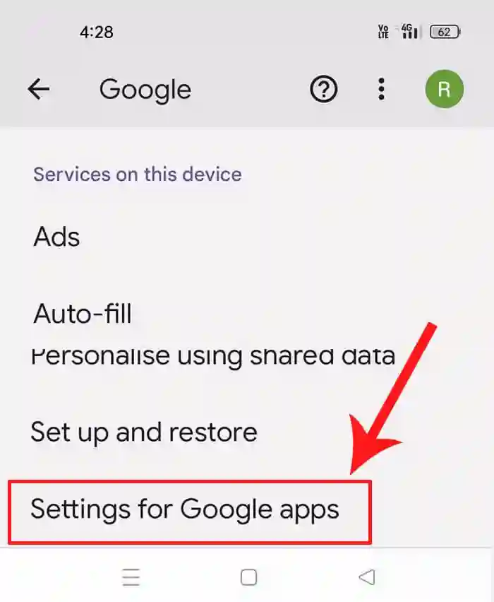 setting for google apps