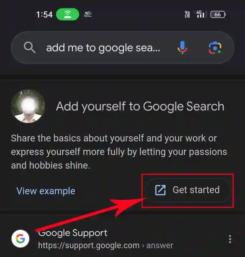 add yourself to google search set started