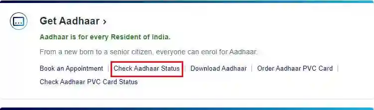 check aadhaar status